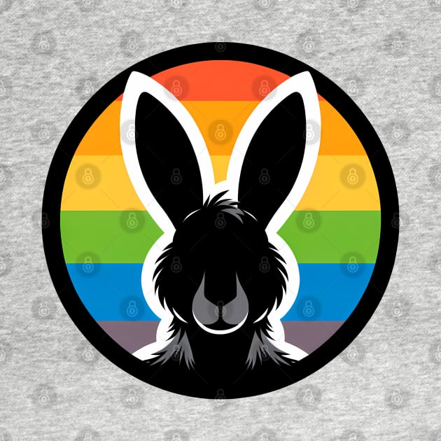 LGBTQ Pride Rabbit Anthro Furry Rainbow Logo by Blue Bull Bazaar